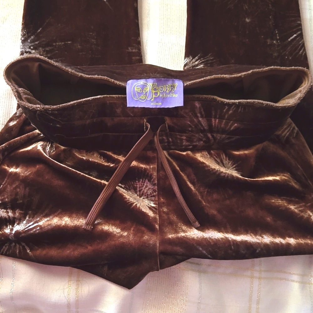 Petra Collins SSENSE Exclusive Brown Velvet Devore Flared Pants - Picture 12 of 15